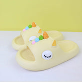 Attractive Yellow Rhino Flat Slides